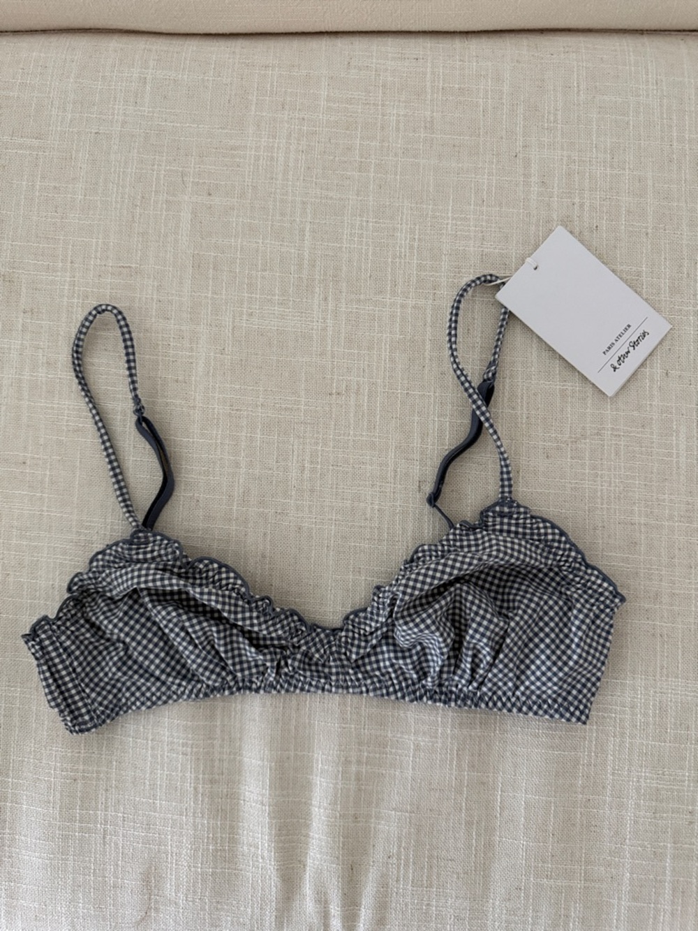 Paris Atelier & Other Stories Ruffle Trim Gingham Bralette